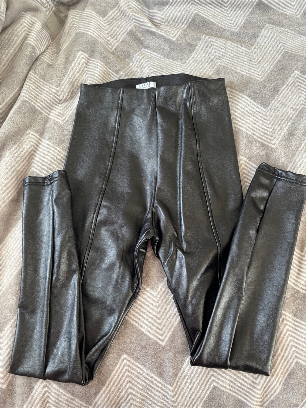 AFRM Black Faux Leather Leggings with High Waist
